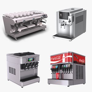 Four Cafe Dispensers 3D model