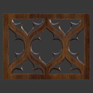 Gothic ornamental window frame model