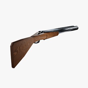 Rusty double-barreled shotgun model