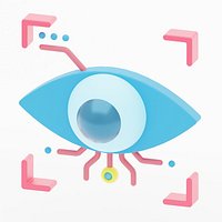 An eye recognition icon represented by a scanned eyeball