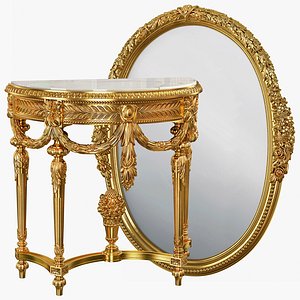 3D Classic console and mirror Set 14 model