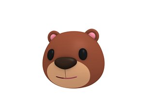 3D bear head cartoon