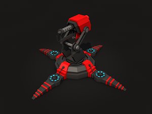 3d model flamethrower turret