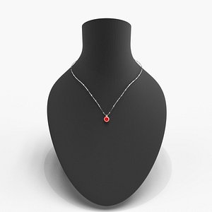 3D General Round Ruby Necklace