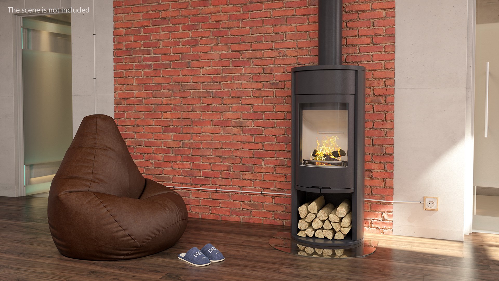 Modern Wood Burning Stove Contura 610 3D model preview