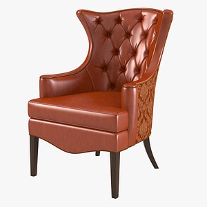 tufted wing chair 1231-18 3d max