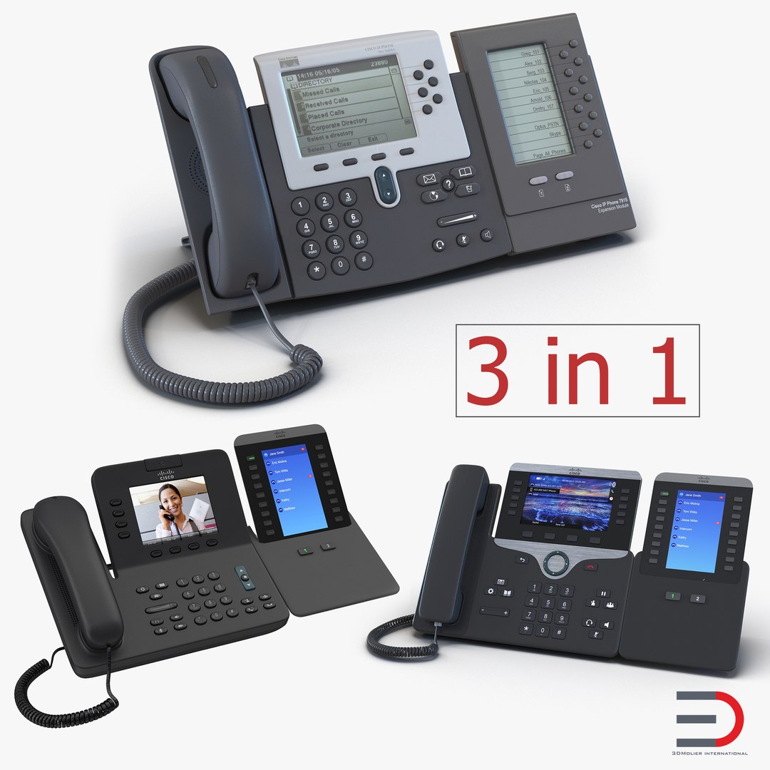 Cisco IP Phones Collection 6 3D model preview