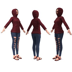 realistic girl cloth 3D