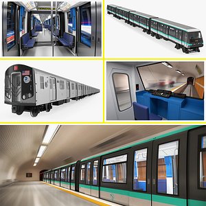 subway trains 3D model
