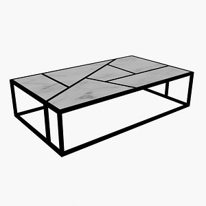 Coffee Table with marble and plywood texture