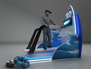 3D model 3D Gaming Experience on a Static Surfing Board