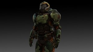 3D Doom Slayer 3D Model High-Quality  Rigged