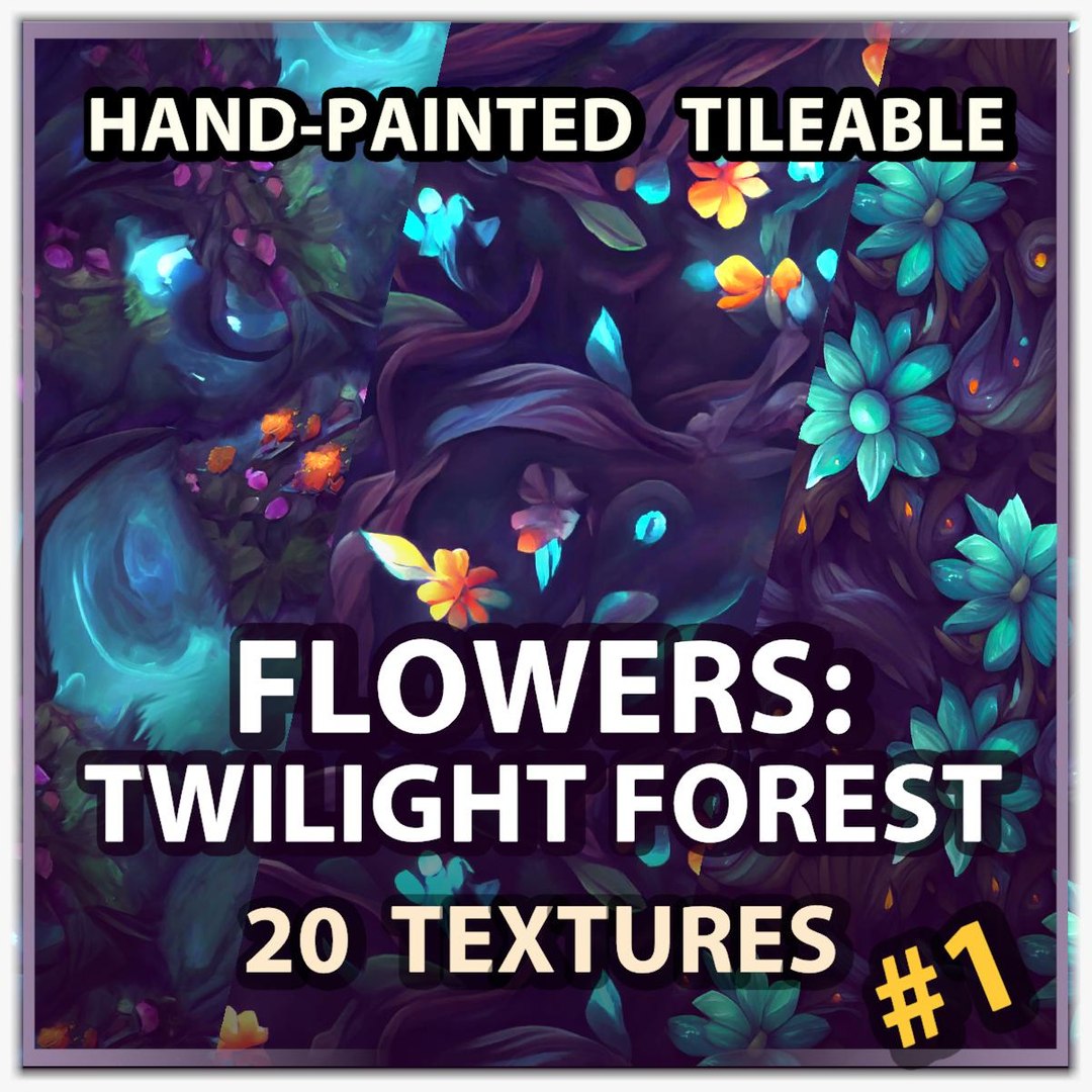 Flowers - Dark Forest - 20 TEXTURES - Hand painted Tileable - PACK 1 3D model - TurboSquid 1995135