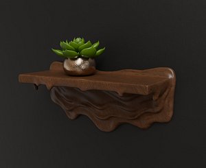 3D Melting Wall Mount Shelf