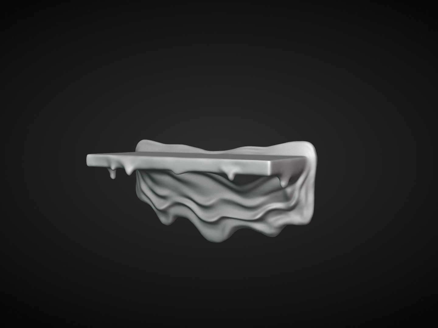 3D Melting Wall Mount Shelf https://p.turbosquid.com/ts-thumb/jk/CBhtnv/j7/1meltingwallmountshelf/png/1780738885/1920x1080/fit_q87/d3255206ef905508c89e2b88e4df933e88f55f6e/1meltingwallmountshelf.jpg