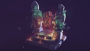 Coffin with ancient evil PBR Game ready 3D model