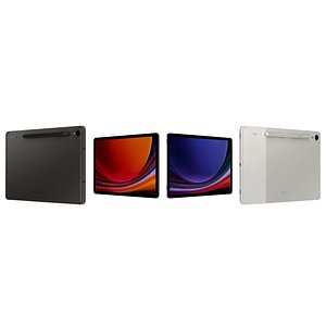 3D model Samsung Galaxy Tab S9 Black And White Low Poly