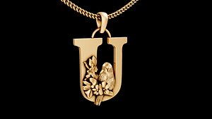 Letter U pendant