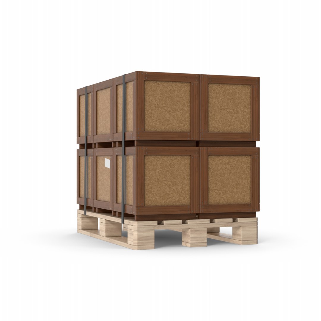 3D Wooden Crate Cargo Boxes On Pallet TurboSquid 2072318