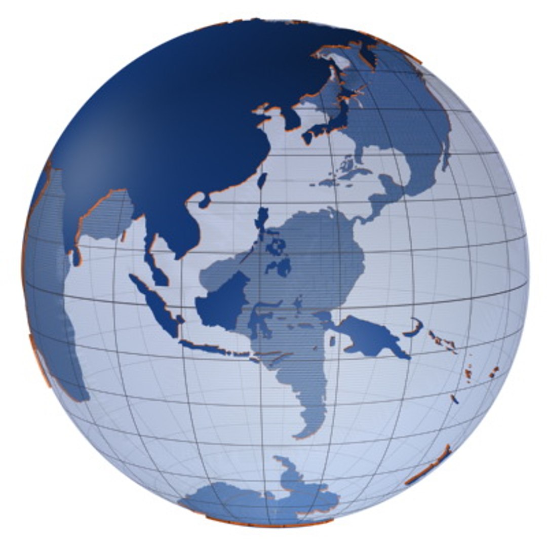 globe continents 3d model