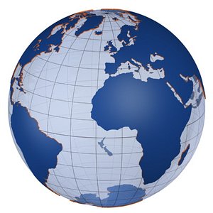 globe continents 3d model