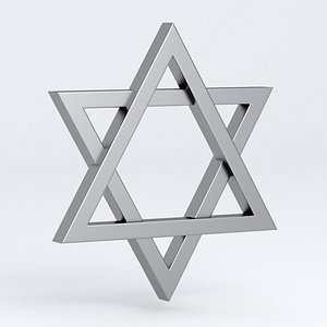 3D model Star David Symbol silver
