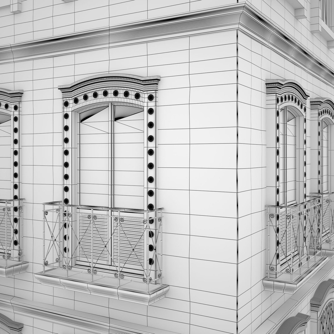 Colonial Building 3d Model