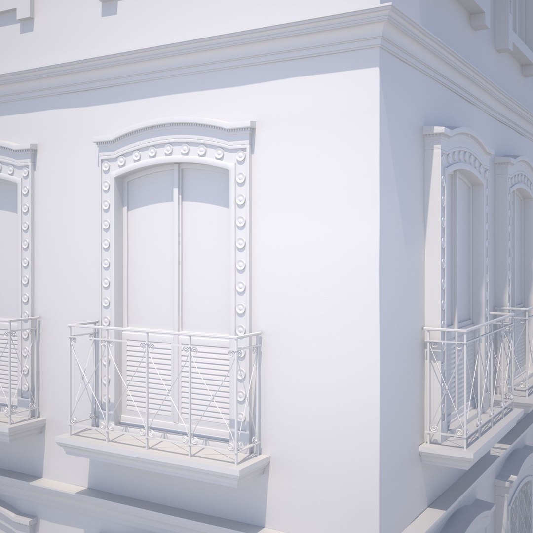 Colonial Building 3d Model