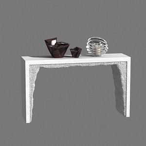 White Cement and White Rock Salt Console by Fernando Mastrangelo