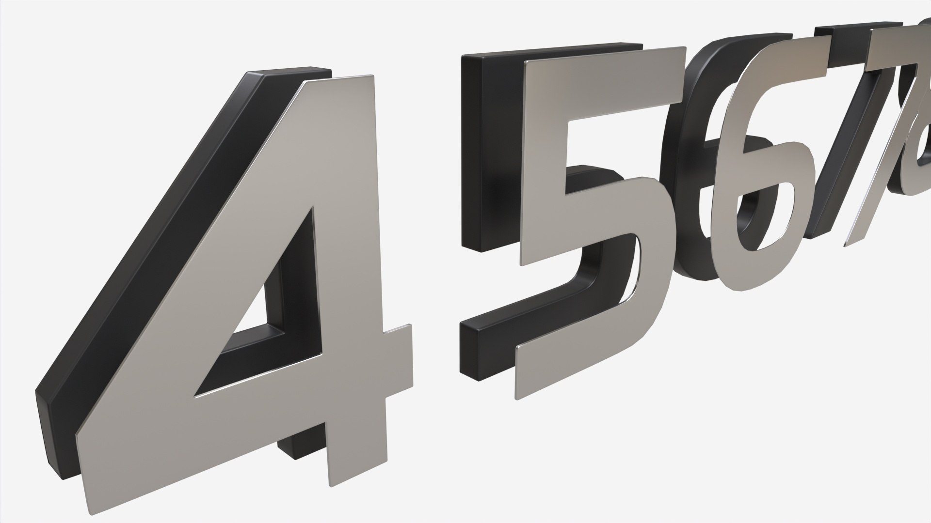 Numbers Modern Silver Metal Plastic 3D - TurboSquid 1920603