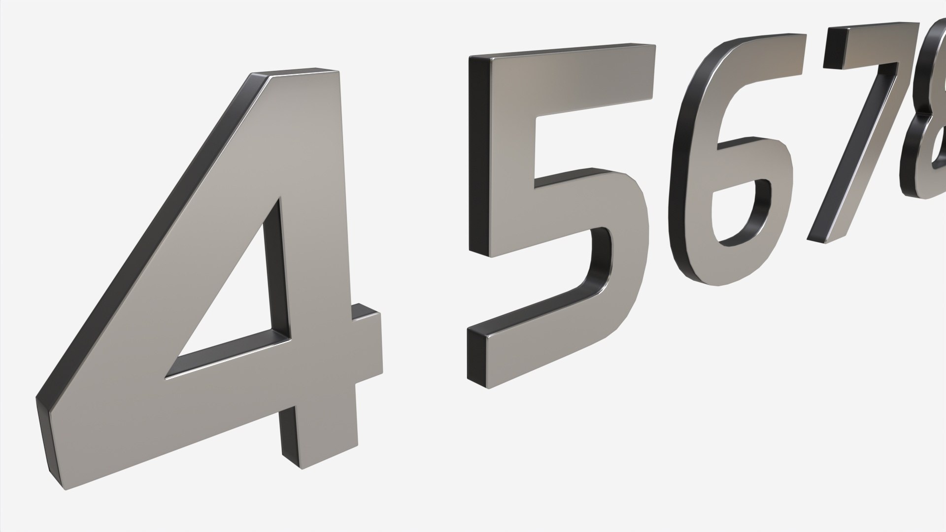 Numbers modern silver metal plastic 3D - TurboSquid 1920603
