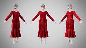 Dress 25 Ruby Velvet With Design