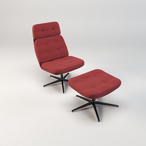 swivel armchair with ottoman