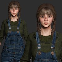 AAA REALISTIC RURAL FEMALE 3D CHARACTER - Country Girl Farm Worker NPC
