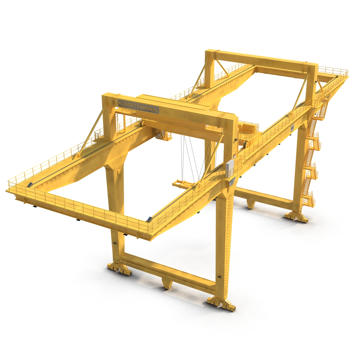 3d model rail mounted gantry container crane