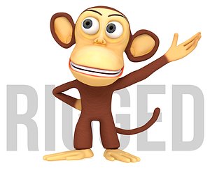 monkey cartoon character 3d max