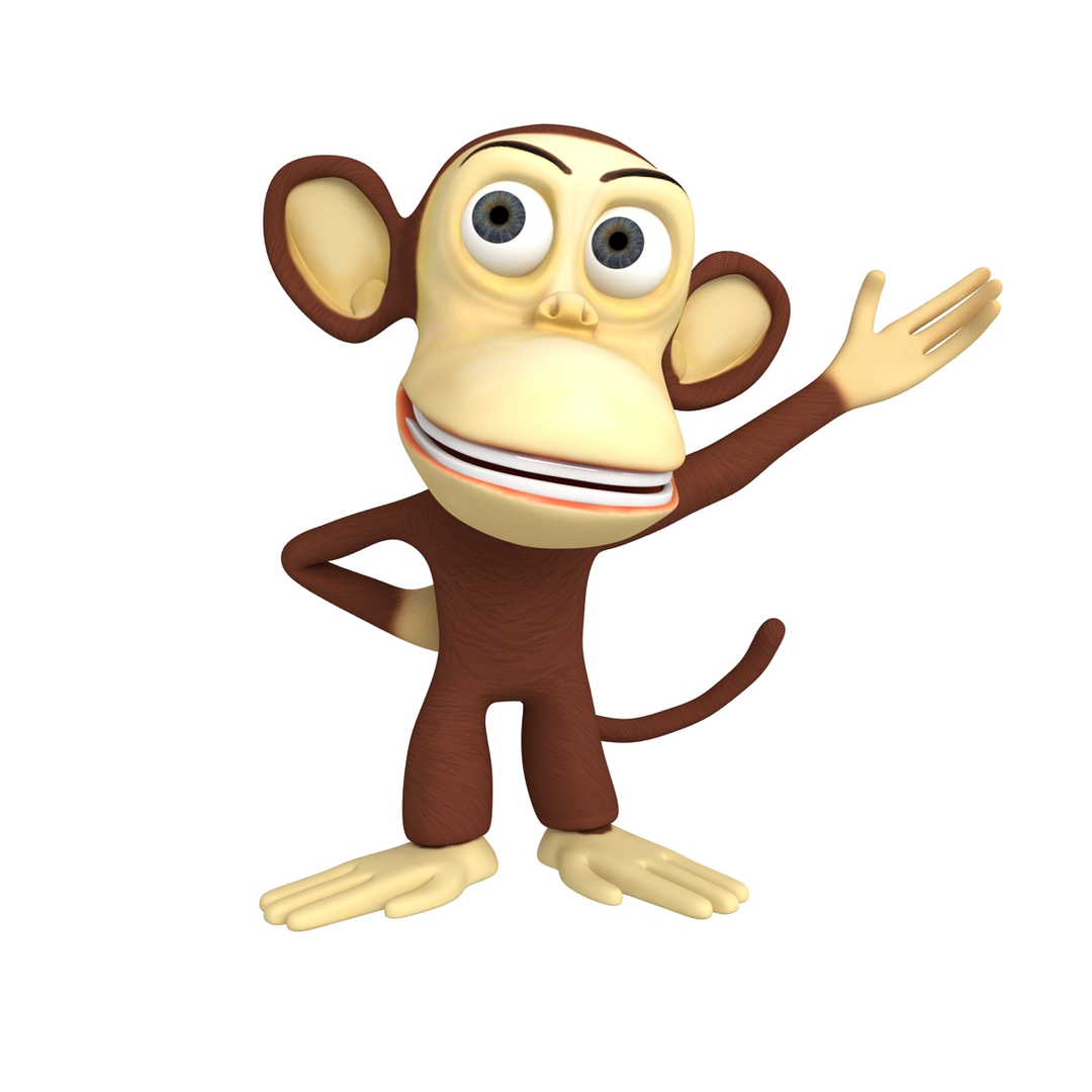 monkey cartoon character 3d max