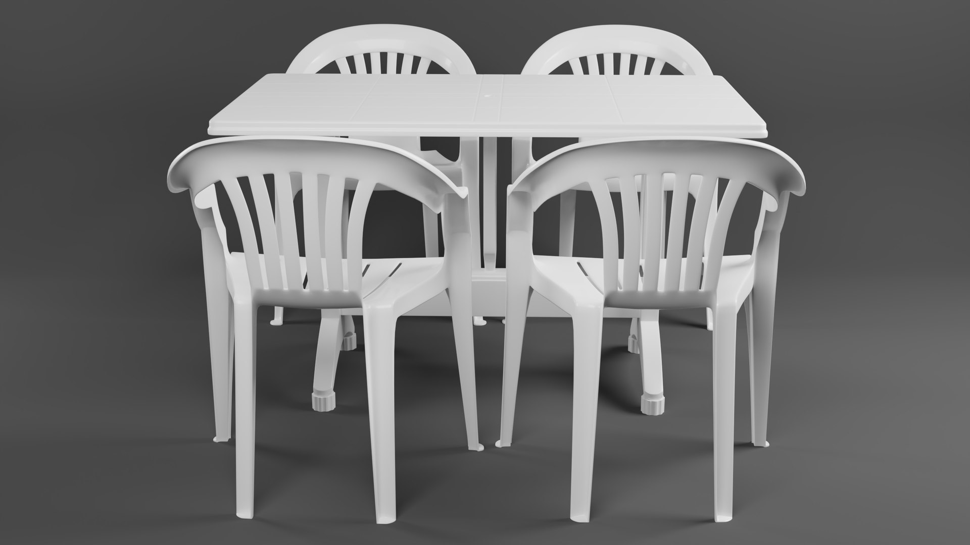 3D White Plastic Table And Chair Set TurboSquid 2064577