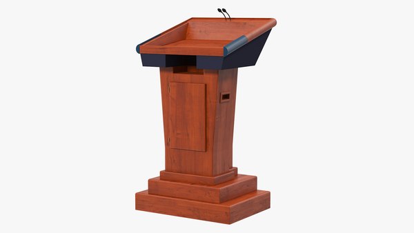 modelo 3d Discurso de madera podio con micrófonos - TurboSquid 1434875