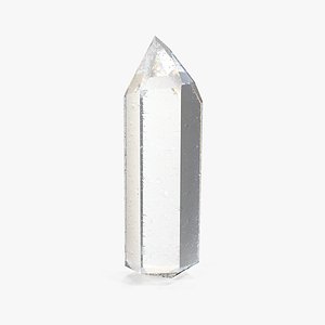 3D unpolished clear quartz crystal