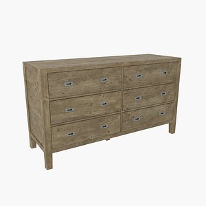 Crate and Barrel - Morris Ash Grey 6 Drawer Dresser
