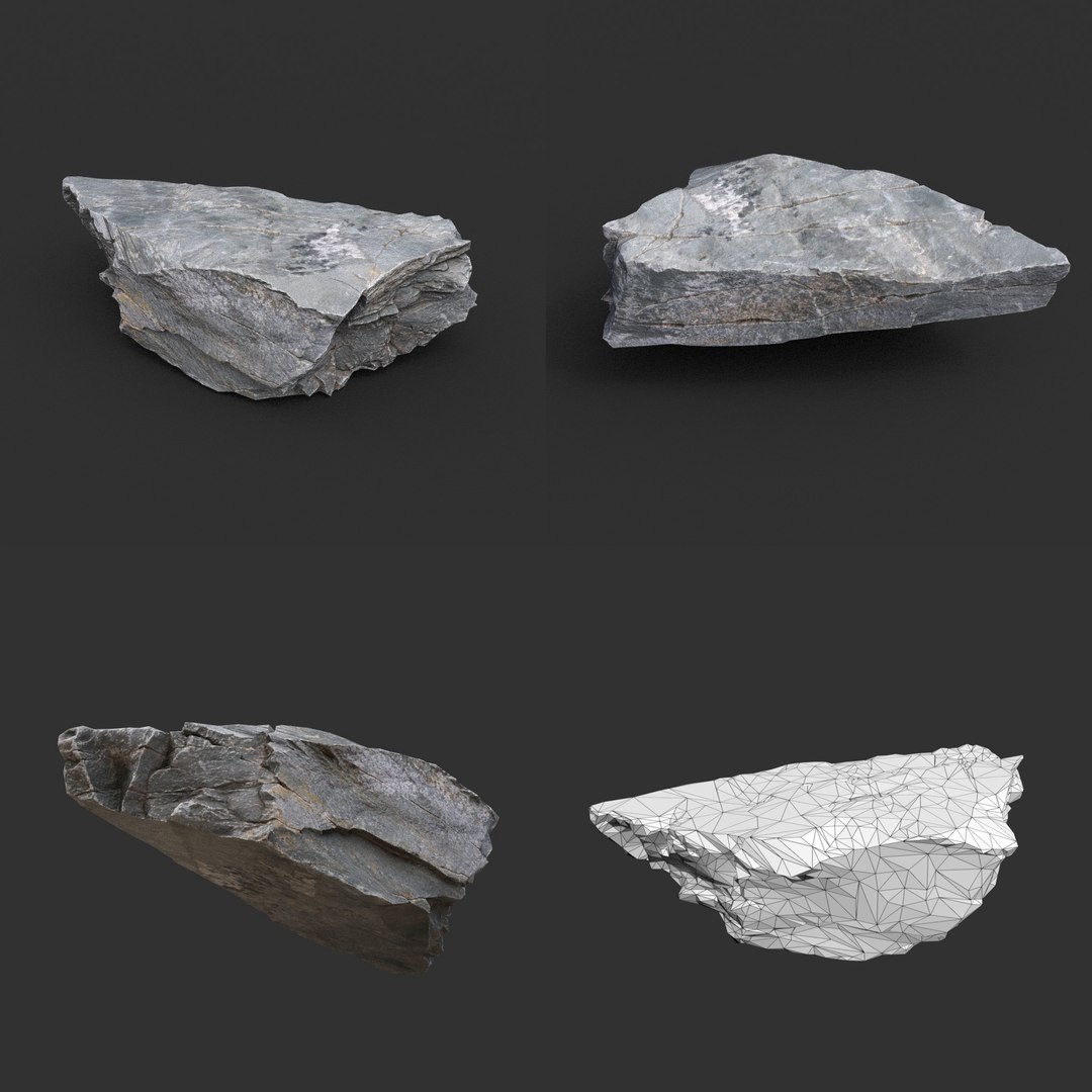 12 Low Poly PBR Rock Photogrammetry 3D Model - TurboSquid 2163094