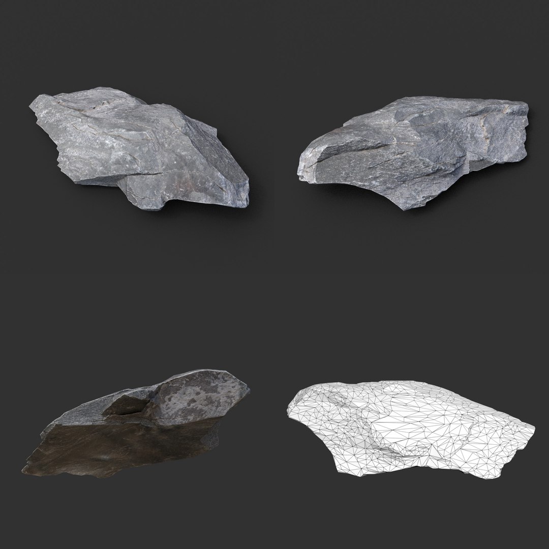 12 Low Poly PBR Rock Photogrammetry 3D Model - TurboSquid 2163094
