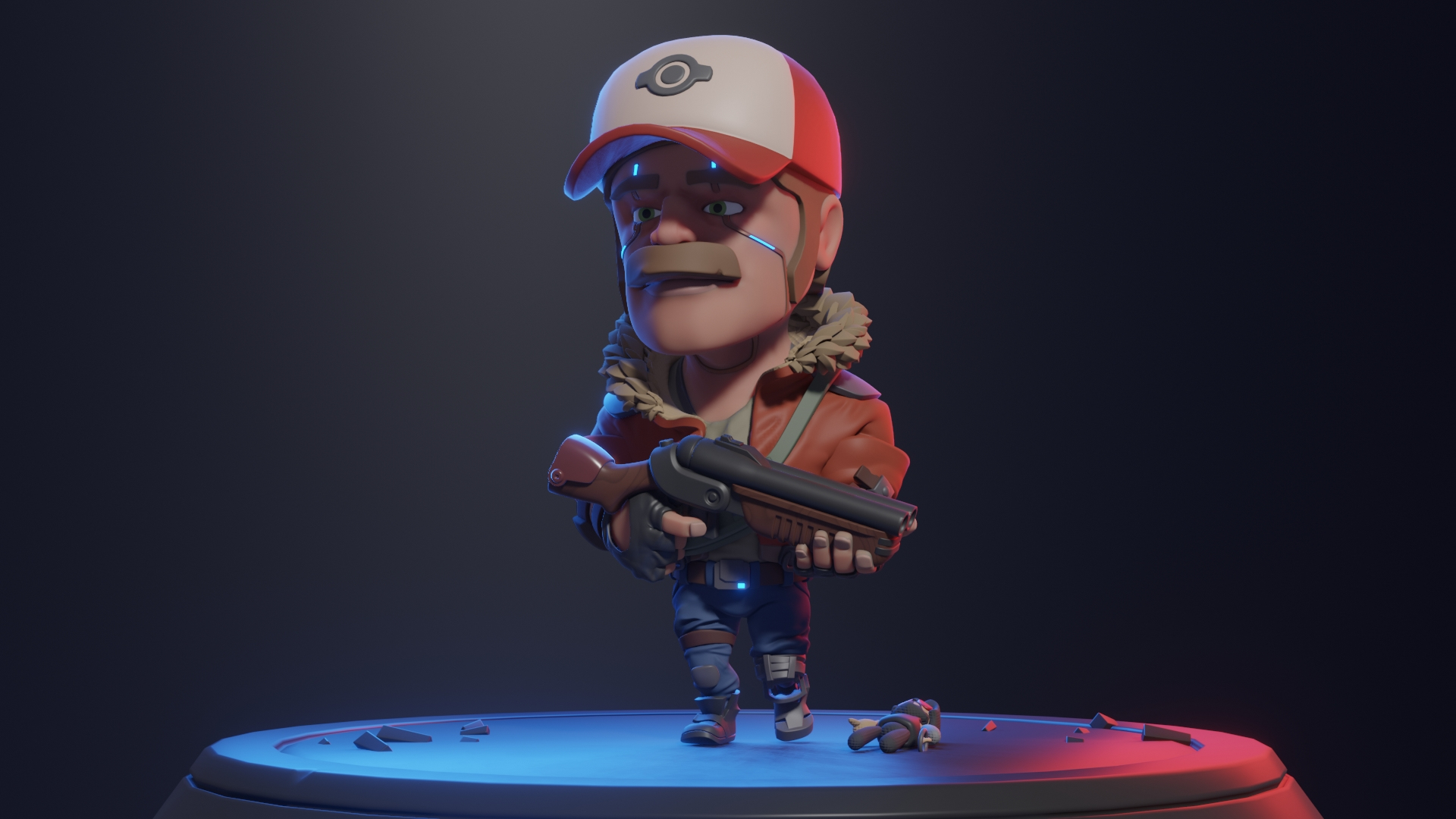 Stylized Cyberpunk 3D Animated Character in Characters - UE