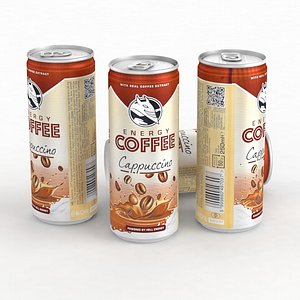 3D Beverage Can Hell Energy Coffee Cappuccino 250ml 2021
