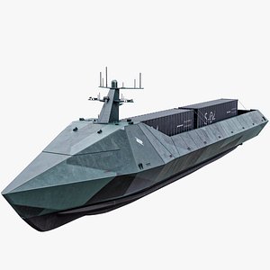 3D Marauder Saronic - Unmanned Robotic Autonomous Surface Vessel With Camo PBR model
