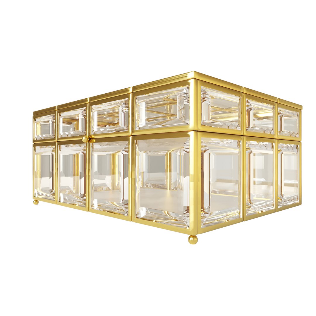 Zara Home JEWELRY BOX MADE OF GLASS AND GOLDEN METAL 3D TurboSquid