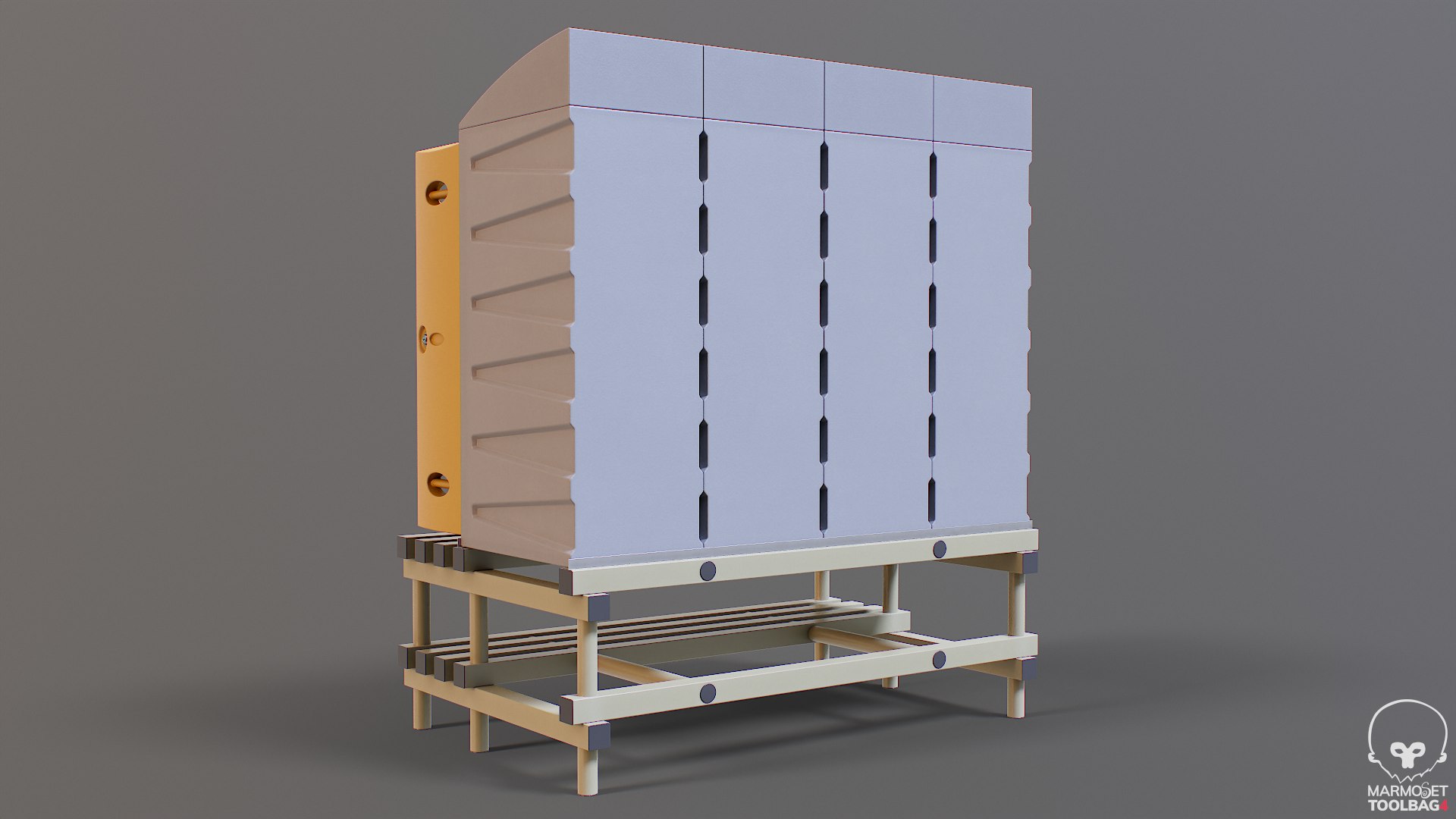 3D Model Storage Lockers On A Bench - TurboSquid 2003910