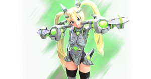 3D robot girl character games model
