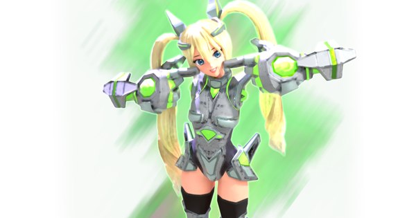 3D robot girl character games model